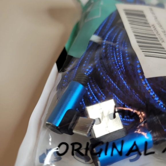 Micro USB 3 Pack of Blue 10 Foot Braided Charging Cables NEW in Packaging - Picture 2 of 5